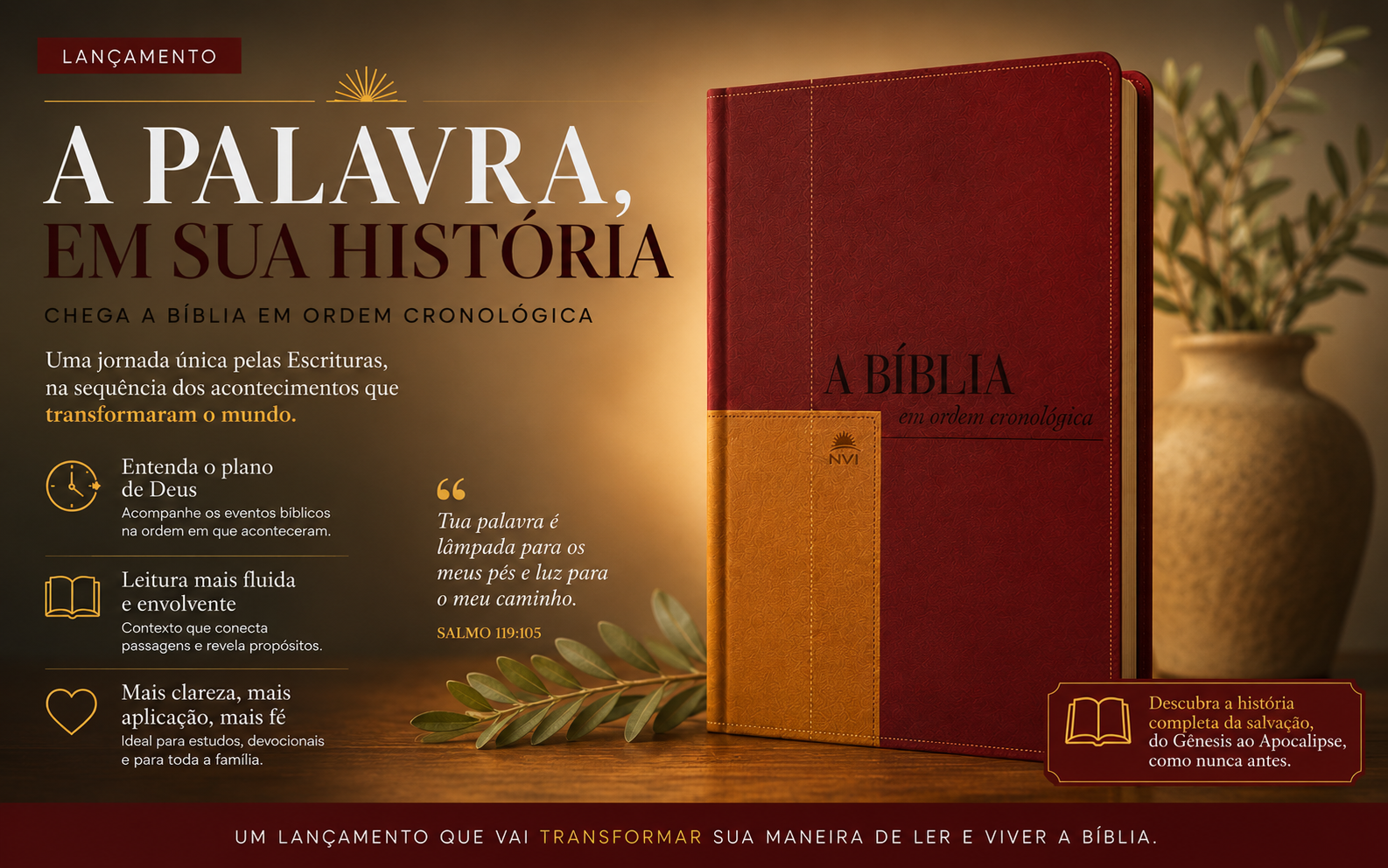 Editora Vida lança Bíblia com texto reorganizado pela sequência histórica dos eventos